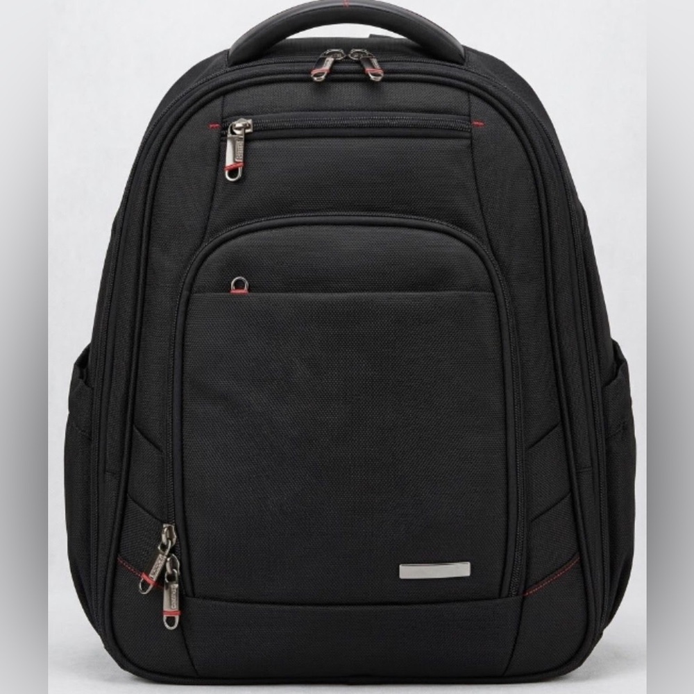 Samsonite Black Backpack with Subtle Red Trim NWT - image 2